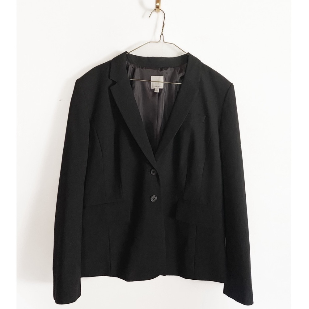 Halogen Womens Button front Blazer in Black size 14 Classic Office Work Wear